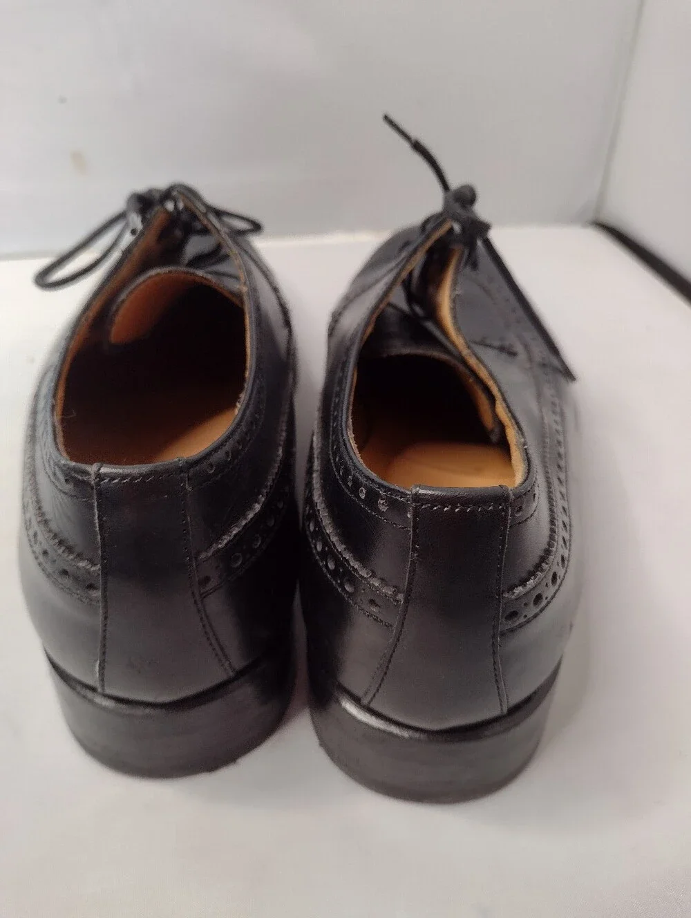 Jack Erwin  Hubert Leather Dress Shoes Oxford Cap Toe Lace 7.5 Black Mens B